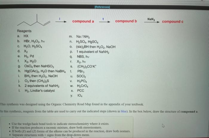  [References compound a compound b NaN compound c r. Reagents a.