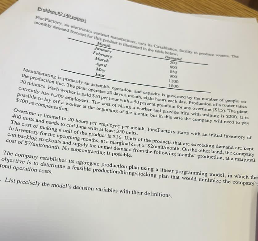 300800 May 850 June 900 1200 1800 Manufacturing is primarily an