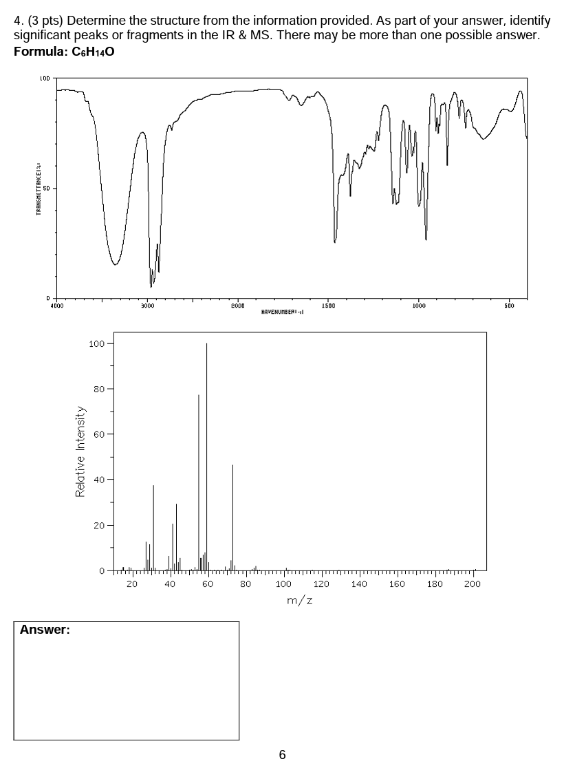  4. (3 pts) Determine the structure from the information provided. As