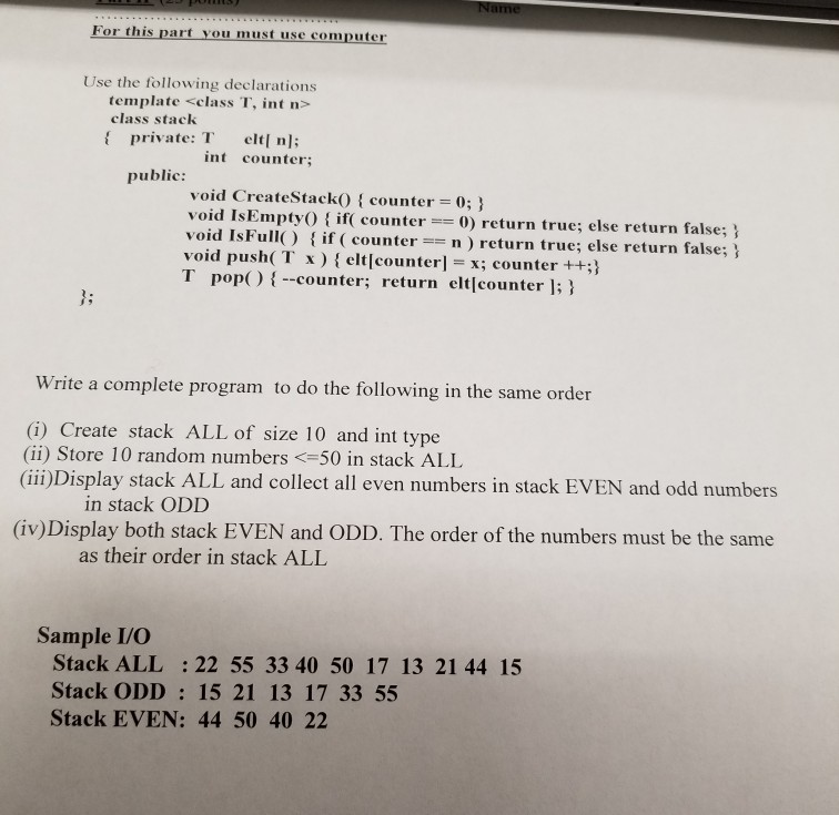 it is a c++ orogram. make sure it work in visual