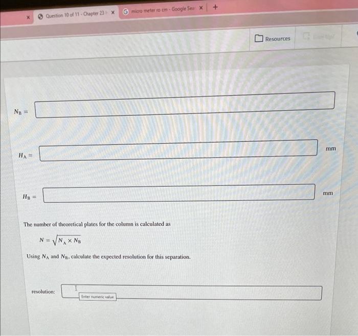 the stationary phase: a Consider a separation performed on a 30.0 mm