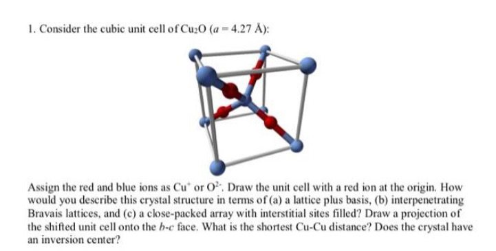 May anyone help me with this question? 1. Consider the cubic unit