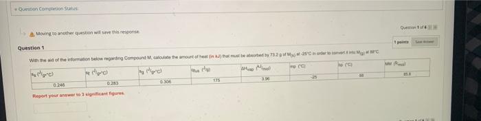  Question completion Moving to another question will save the response Question