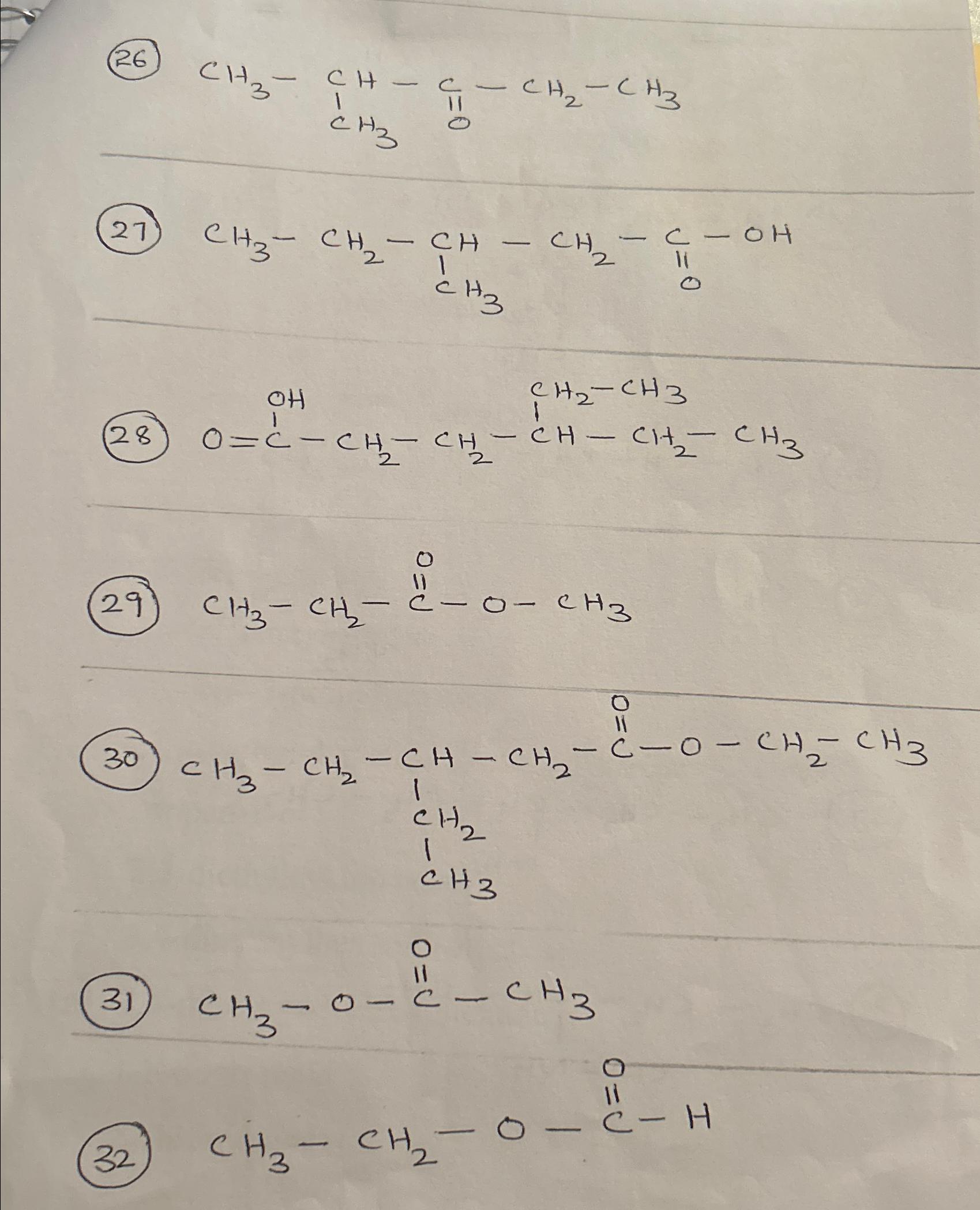  Write the IUPAC name for each one please. 