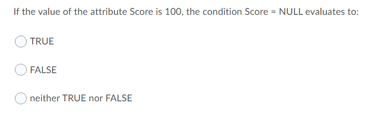 FOR SQL If the value of the attribute Score is 100, the