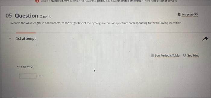  This is a NumericEntry question/it is worth point / You have