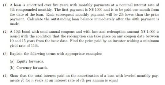 Old MathJax webview please answer from 1 to 4 (1) A loan
