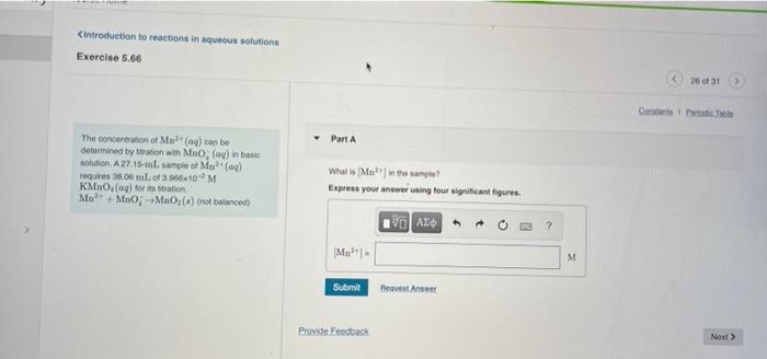  Introduction to reactions in aqueous solutions Exercise 5.66