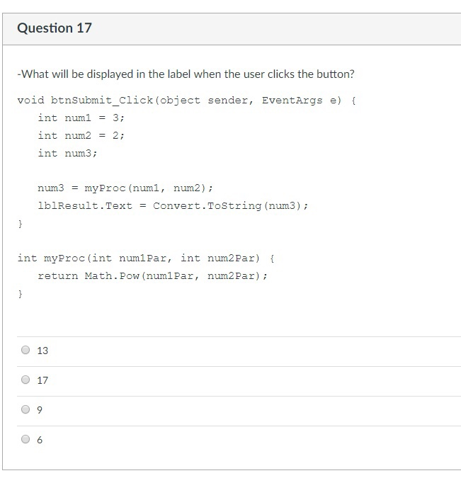 the button? string output; private void btnsubmit_click (object sender, EventArgs e) t