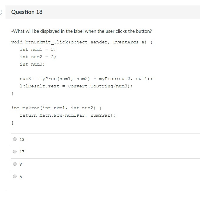 output "Robert" myProc) output = output + "Sr" IblResult. Text = output