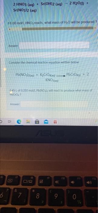 FC3 - Gravimetric Stoichiometry / Concer Consider the chemical reaction equation written