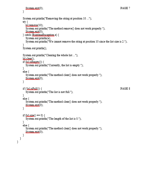 A constructor that initializes the list to be empty. 2. A boolean