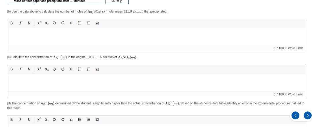 of the free response question that require calculations, clearly show the method