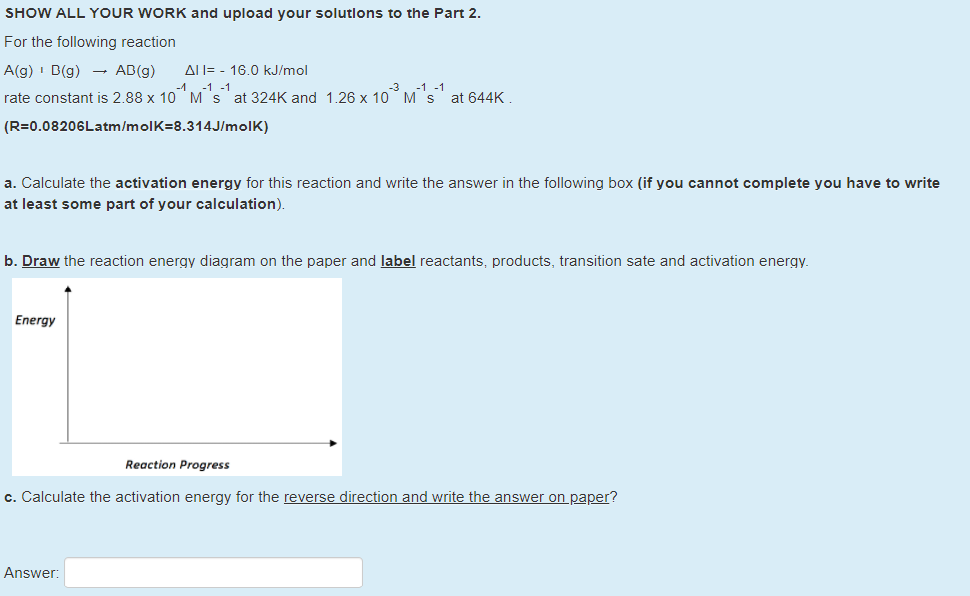  SHOW ALL YOUR WORK and upload your solutions to the Part
