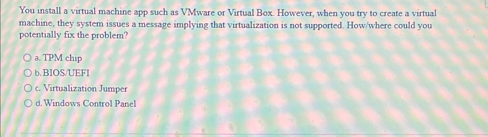  You install a virtual machine app such as VMware or Virtual