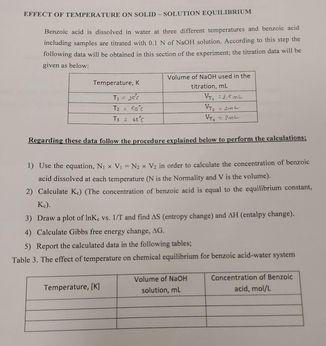 please solve the question EFFECT OF TEMPERATURE ON SOLID - SOLUTION
