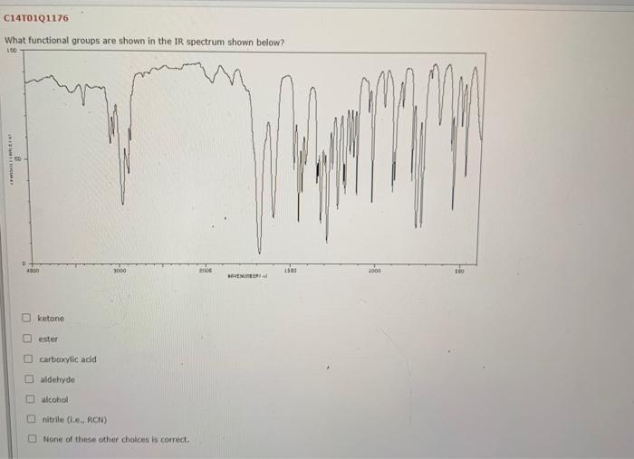 of these other choices is correct. C14T0100526 What functional groups are shown