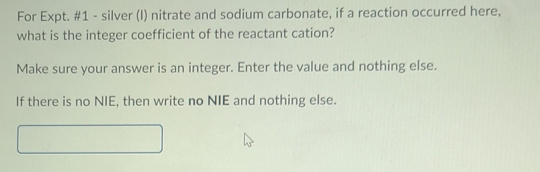 Part A) Part B) Part C) For Expt. \#1 - silver (I)