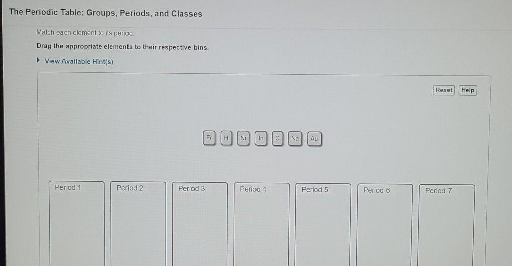 Available Hints) Reset Help Ag Zn P Ba Sn Th Main group