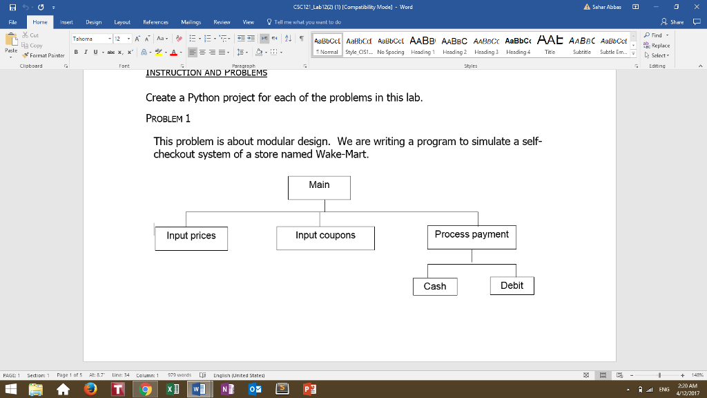 Create a Python project for each of the problems in this lab.