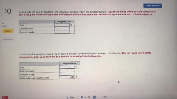 cost of capital (LO11-1) A-Rod Manufacturing Company is trying to calculate its
