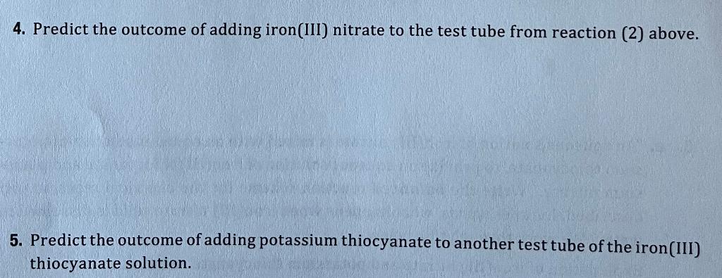 "An aqueous solution of iron(III) nitrate is mixed with an aqueous solution
