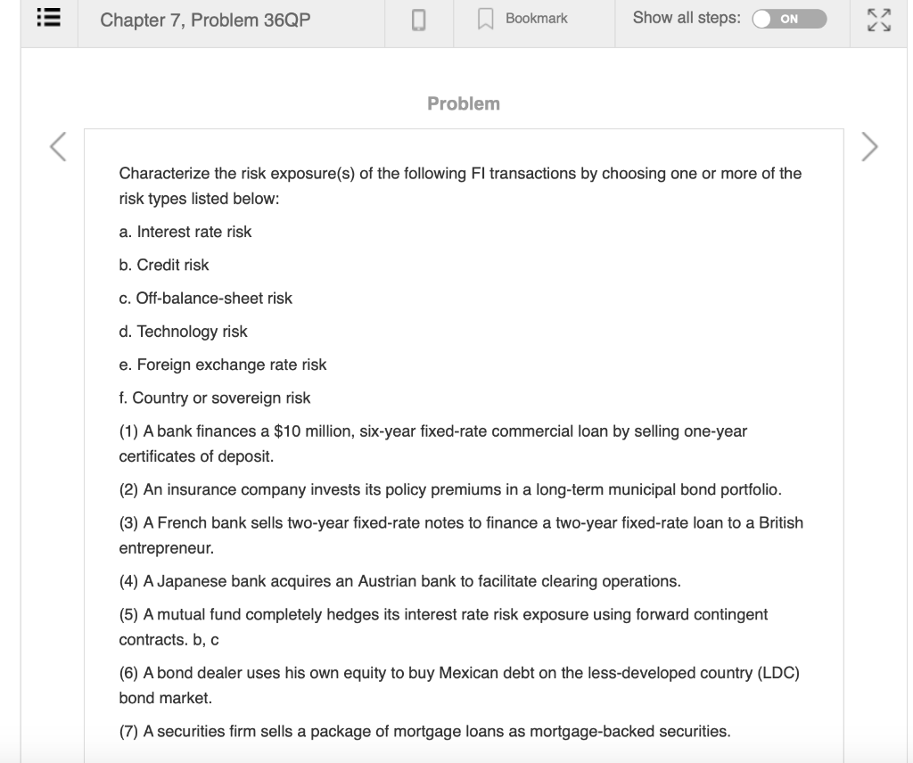  Chapter 7, Problem 36QP Bookmarlk Show all steps ON Problem Characterize