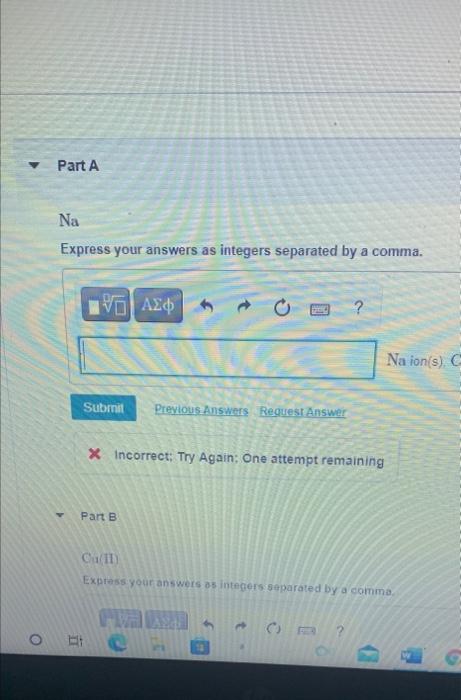 part A , B and C Part A Na Express your answers