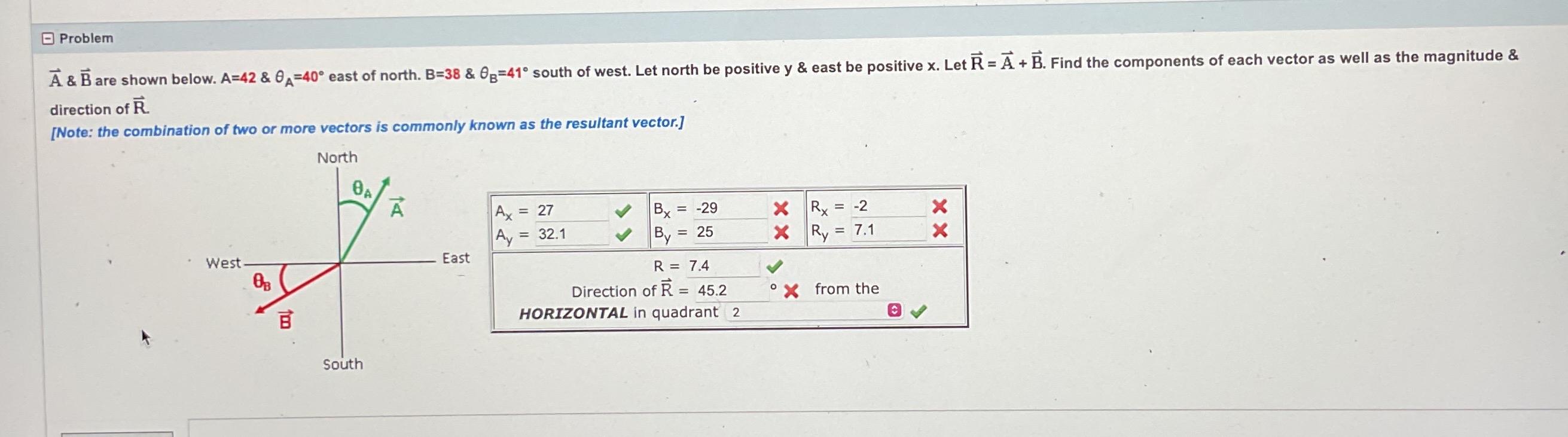  Problem direction of vec(R). [Note: the combination of two or more