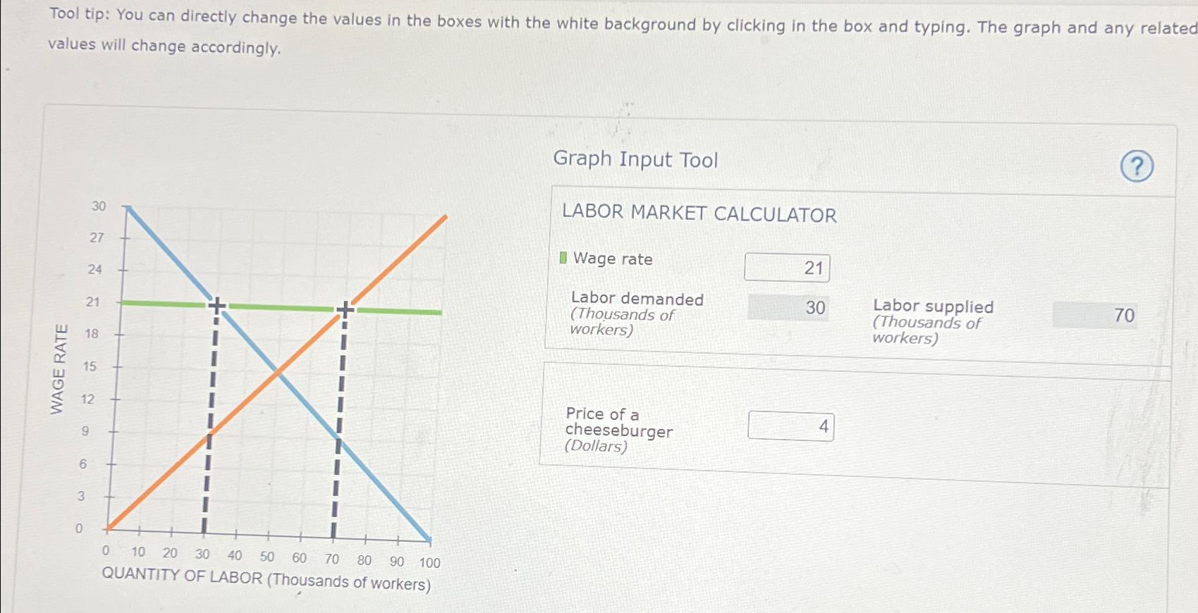  Tool tip: You can directly change the values in the boxes