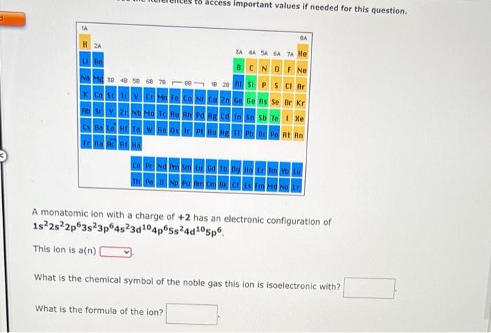  to access important values if needed for this question. 1A H