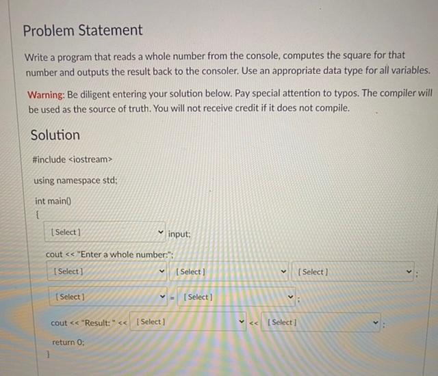  Problem Statement Write a program that reads a whole number from