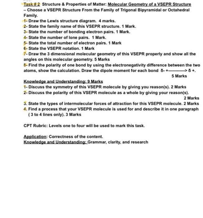 HELP! I BEG YOU (THE HIGHLIGHTED PARTS) Task #2 Structure & Properties