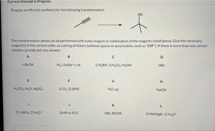  Current Attempt in Progress Propose an efficient synthesis for the following