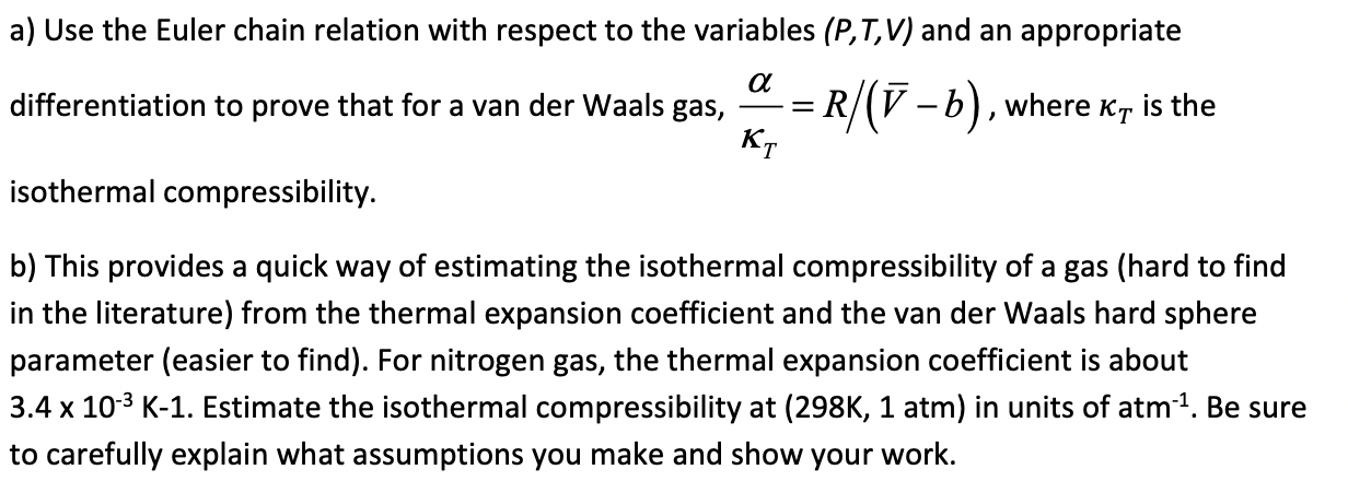  a) Use the Euler chain relation with respect to the variables