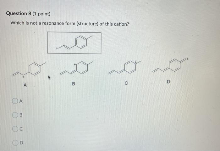 NH WH A B Question 8 (1 point) Which is not a