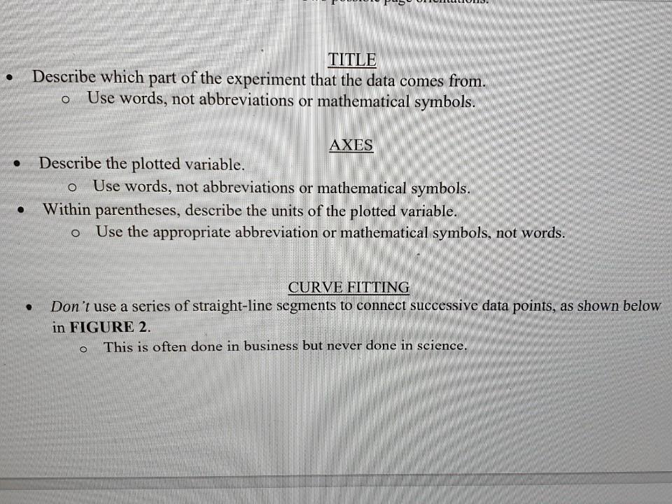 OF EXPERIMENTAL DATA INTRODUCTION: Plots are the most common way of presenting