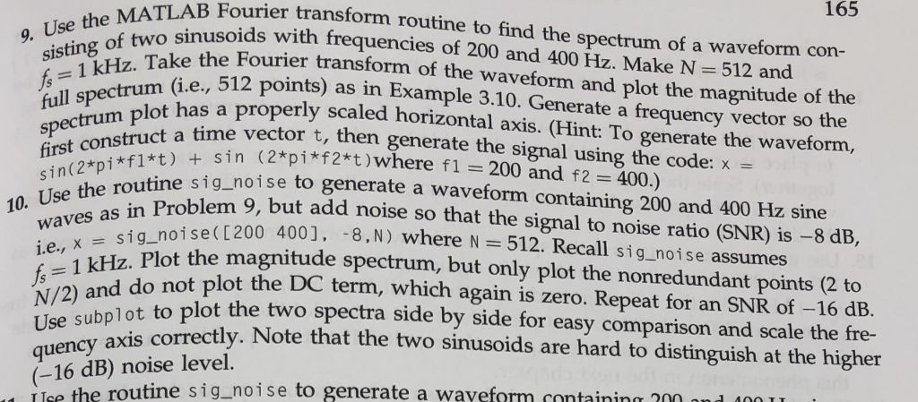 Please help with #11 using matlab, needed info from questions 9 and