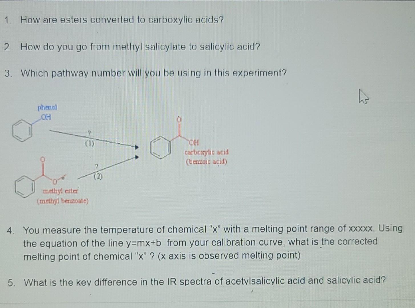 please help with these questions 1. How are esters converted to
