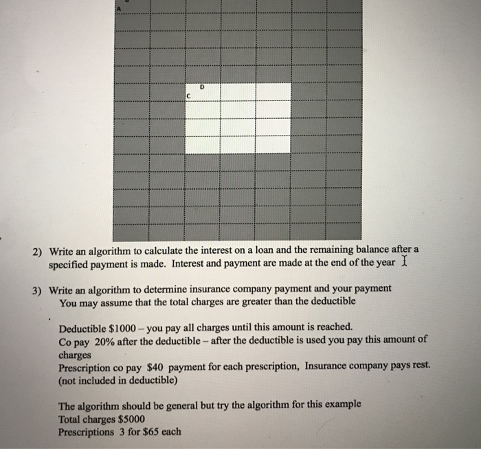 program. Write an algorithm (psuedo code) to calculate the shaded area of