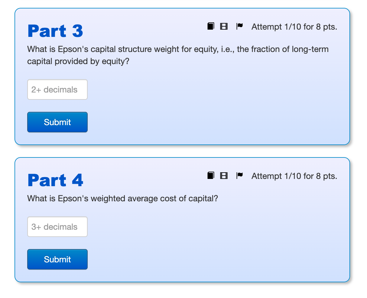 of 5% and a coupon rate of 8%. The company has no