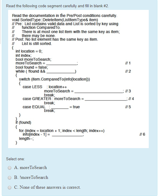 code segment carefully and fill in blank #5 Read the documentation in