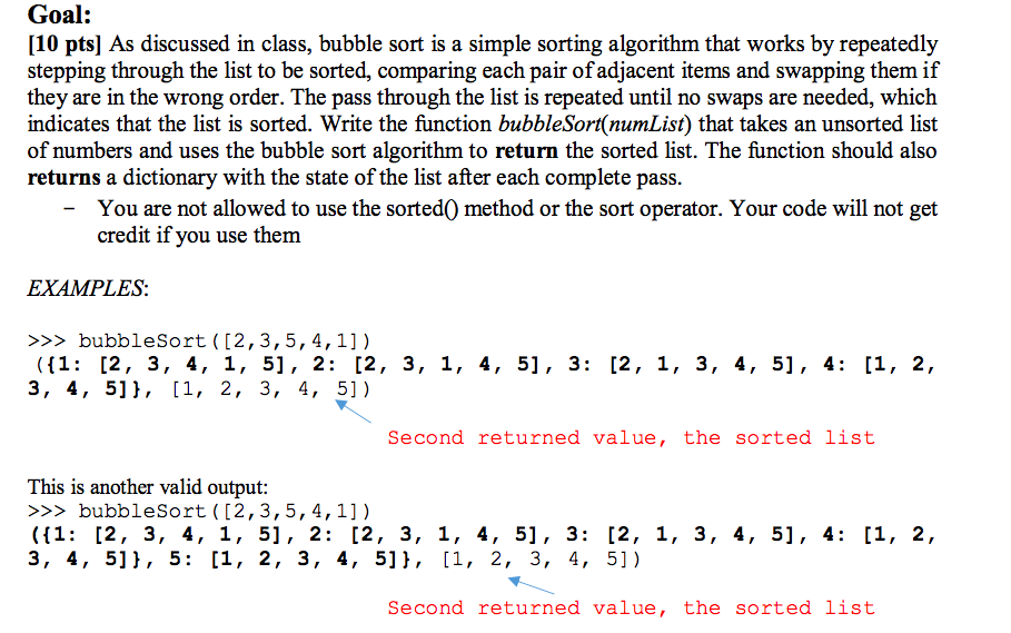  Code in Python please Goal: 10 pts] As discussed in class,