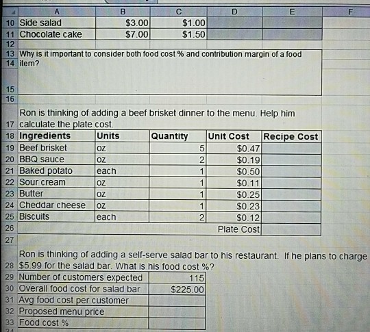 question: "Why is it important to consider both food cost % and