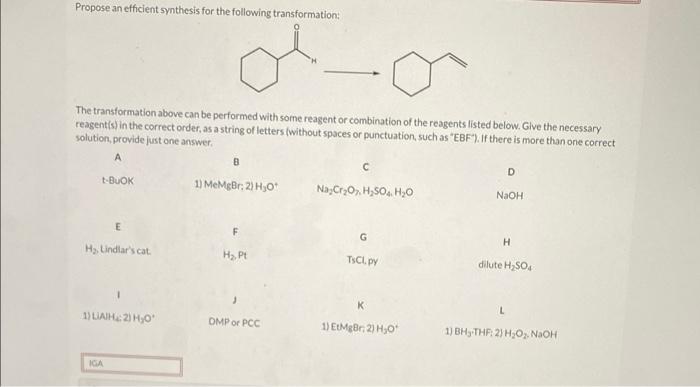 propose an efficient synthesis for the following transformation Propose an efficient synthesis