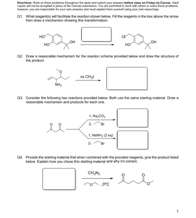 Directions: Work on these problems throughout the week and submit your