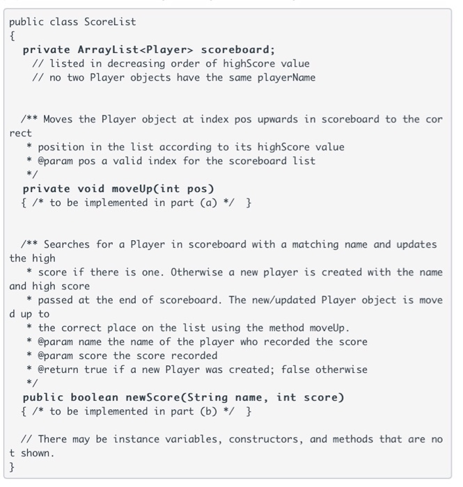(String name, int score) playerName = name; highScore = score; /** @param