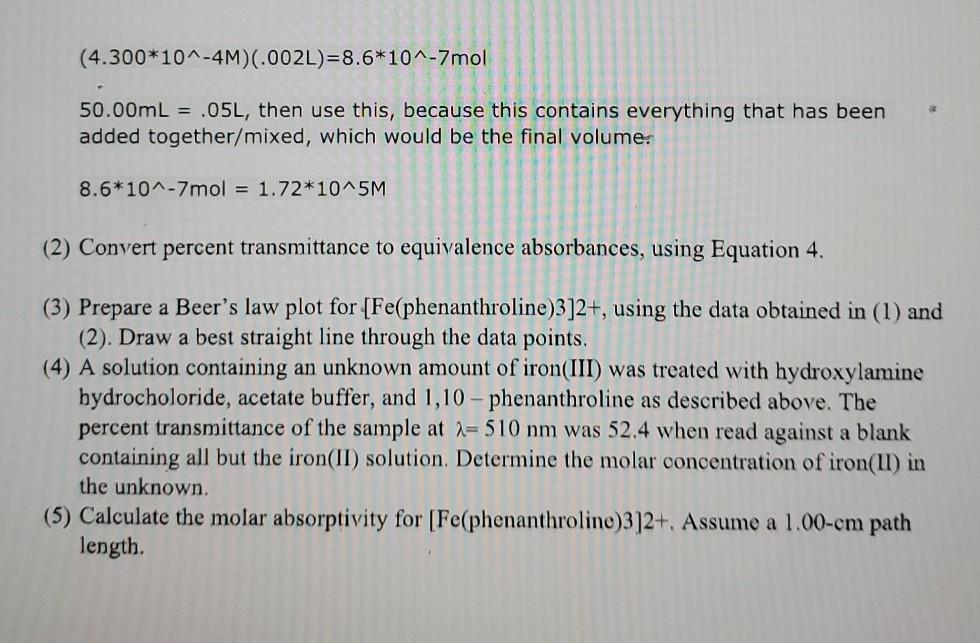 1,10 - Phenanthroline forms a bright red complex with iron (II). The
