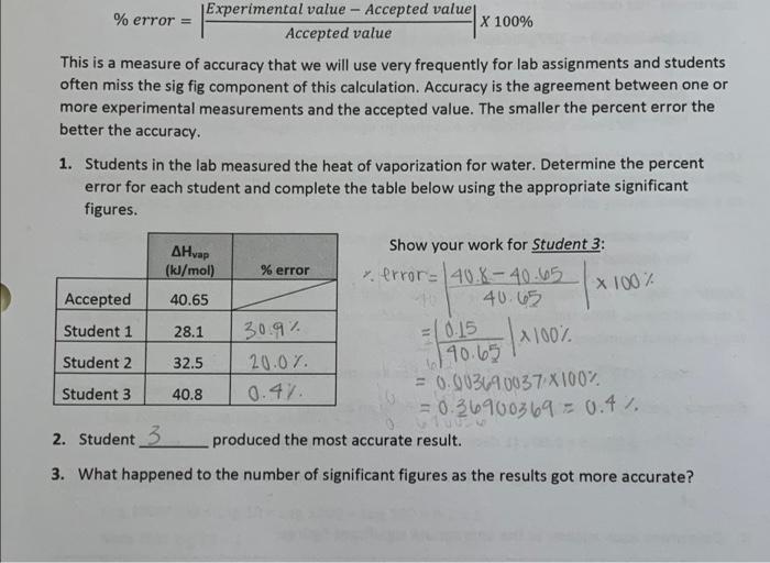 can you help me answer questions 1-3 - Experimental value - Accepted