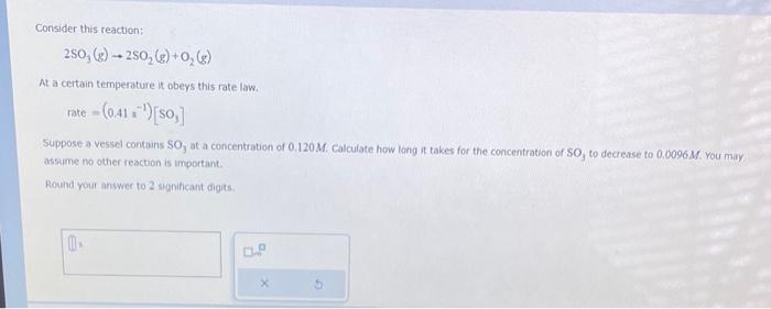 2NOBr(g)2NO(g)+Br2(g) is (Ms)0.80 at 10.0C. starting with a concentration of 0.86M, calculate